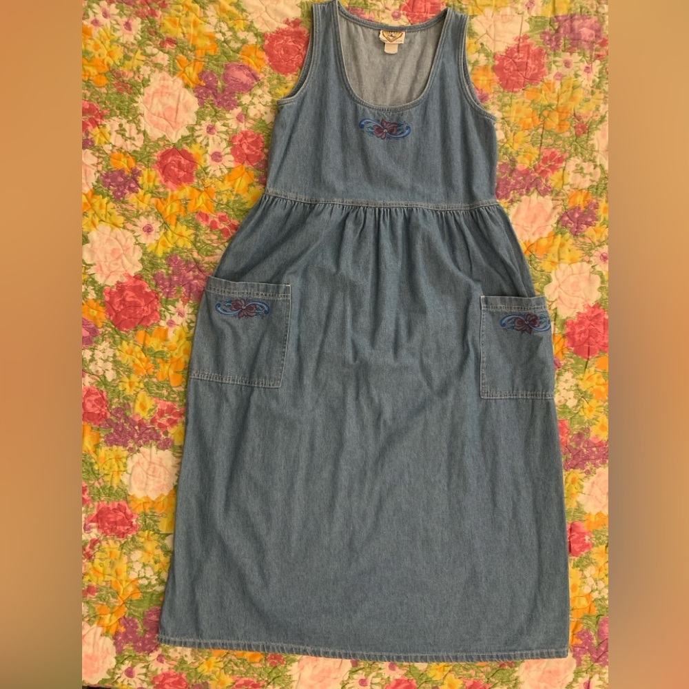 Vintage Denim Jumper Dress